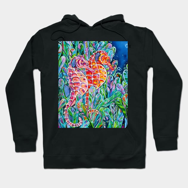 Seahorses Hoodie by EveiArt